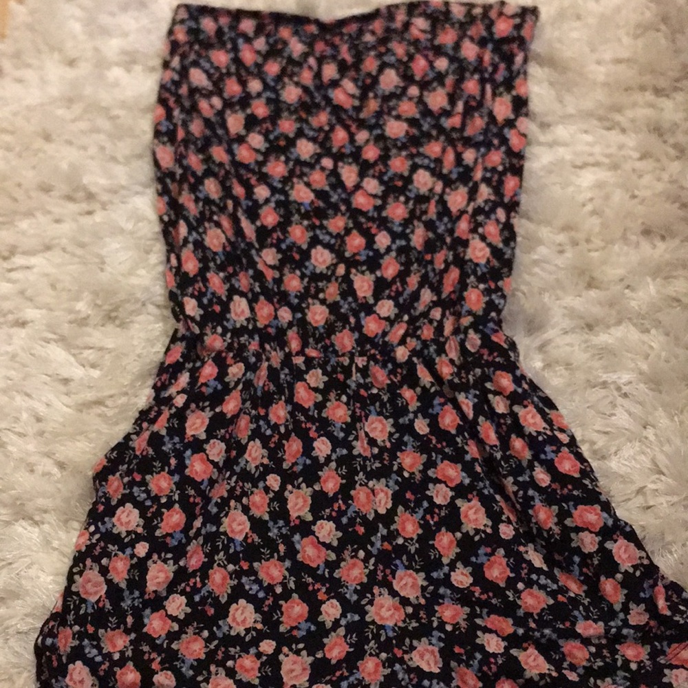 Black flowered romper